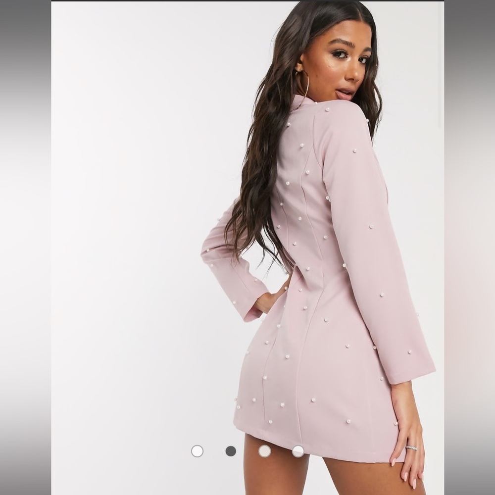 NWT ASOS Saint Genies Pearl Embellished Blazer Dress - Picture 2 of 8